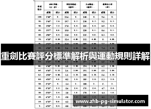 重劍比賽評分標準解析與運動規則詳解 重劍比賽評分標準解析與運動規則詳解